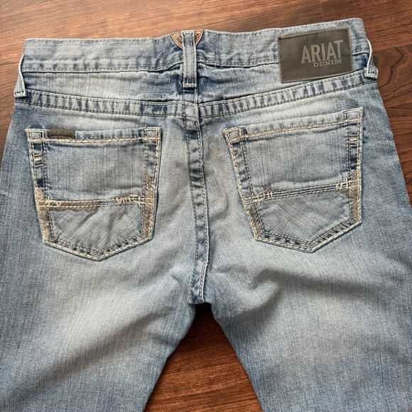 Ariat M7 Slim Fit Straight Leg Jeans 31/34 Light Wash Denim Western Work - Picture 7 of 12